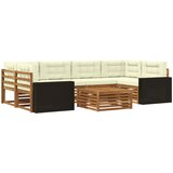  Set vanjskih sofa 7 kom. Prirodna i krem Poliester | shoptok.hr
