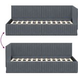  Kutni okvir kreveta s uzglavljem Tamno siva 90 x 200 cm Baršun | shoptok.hr