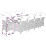  11-dijelni vrtni bistro set od poliratana s jastucima sivi | shoptok.hr
