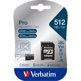Verbatim microSDXC Pro 512GB Class 10 UHS-I incl Adapter | shoptok.hr