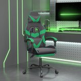  Okretna igraća stolica s osloncem crno-zelena od umjetne kože | shoptok.hr