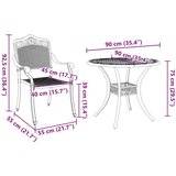  7-dijelni set za vanjsku blagovaonicu od brončanog lijevanog aluminija | shoptok.hr
