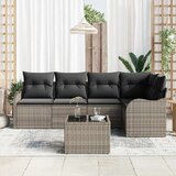  Sjedeća garnitura za vrt 6 kom. Siva poliratan 232,5 x 122,5 x 69 cm | shoptok.hr