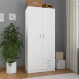 The Living Store Garderobna omara bela 80x52x180 cm inženirski les - Garderobna Omara, (21837159) | Shoptok.si