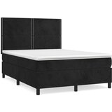 vidaXL Krevet s oprugama i madracem crni 140 x 190 cm baršunasti | shoptok.hr