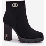 Boto Insulated women's ankle boots with heel with decorative detail black Vessara | Shoptok.si