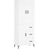  Visoka komoda bijela 69,5x34x180 cm konstruirano drvo Slike