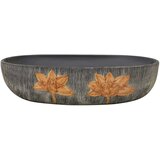 Nadgradni umivaonik sivo-crni ovalni 59x40x14 cm keramički | shoptok.hr