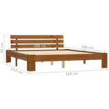  Posteljni okvir medeno rjav iz trdne borovine 180x200 cm, (20644091) | Shoptok.si