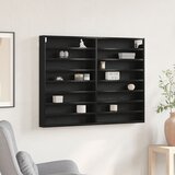 vidaXL Vitrina Črni Hrast Les 100 x 8.5 x 75 cm Shramba | Shoptok.si