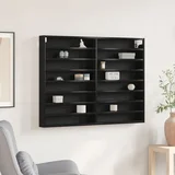 vidaXL Vitrina Črni Hrast Les 100 x 8.5 x 75 cm Shramba