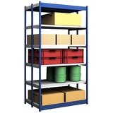 hofe stabilni sestavljivi regal, dvostranski, višina regala 2500 mm, modra/pocinkano, širina police 1325 mm, osnovni regal, širina x globina 1325 x 40 | Shoptok.si