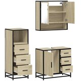  3-dijelni set kupaonskog namještaja boja hrasta sonome drveni | shoptok.hr