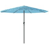 vidaXL Vrtni suncobran s čeličnom šipkom plavi 324x324x247 cm | shoptok.hr