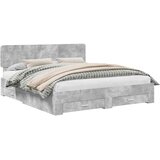  Krevetna konstrukcija s ladicama Betonski sivi 200 x 200 cm Siva 203 x 203 x 90 cm | Shoptok.si