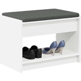  Klupa za hodnik s jastukom s policom Bijeli 63 x 38 x 45 cm - Bijeli 63 cm | shoptok.hr