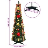  Umjetno božićno drvce s 100 LED svjetlima Zelena 155 cm PVC | shoptok.hr