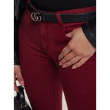 DStreet Spodnie damskie BRITTNIX typu skinny bordowe | shoptok.hr