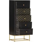 vidaXL Predalnik črn in zlat 45x30x105 cm trden mangov les | Shoptok.si