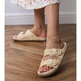 D/CEO Beige crochet sandals with buckles on straps Firada | Shoptok.si