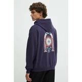 Kaotiko Bombažen pulover vijolična barva, s kapuco, AL016-01-G002