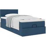 vidaXL Otomanski posteljni okvir z vzmetnico moder 90x200 cm blago Cene