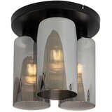 QAZQA Art Deco stropna svetilka črna z dimnim steklom 3-light - Laura Cene