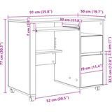Bijeli stol s ladicama Bijela MDF Iverica Standardno Ladice | shoptok.hr
