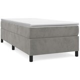 The Living Store Box spring postelja z vzmetnico svetlo siva 90x200 cm žamet - Box Spring Postelja, (21491174) | Shoptok.si