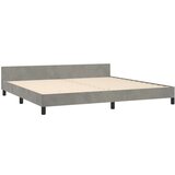  Posteljni okvir z vzglavjem svetlo siv 200x200 cm žamet, (20794856) | Shoptok.si