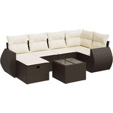  7-dijelni set vrtnih sofa od poliratana s jastucima smeđi | shoptok.hr