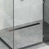 Tuš kanal 2-u-1 sa 360° sifonom Crna 80 cm Nehrđajući čelik 304 | shoptok.hr