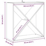  Stalak za vino 4 pcs Prirodna 62 x 25 x 62 cm | shoptok.hr