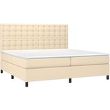 vidaXL Krevet s oprugama i madracem krem 200 x 200 cm od tkanine | shoptok.hr