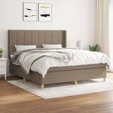 vidaXL Box spring postelja z vzmetnico taupe 180x200 cm blago, (20896198) | Shoptok.si