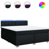 vidaXL Krevet s oprugama i madracem crni 180x200 cm od tkanine | shoptok.hr