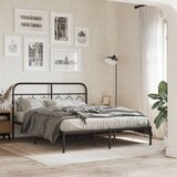  The Living Store Kovinsko vzglavje črno 137 cm - Vzglavje, (21496225) Cene