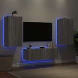 The Living Store Stenske TV omarice z LED lučkami 3 kosi siva sonoma - Stenska TV Omarica, (21555207) Cene