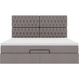 vidaXL Otomanski krevet s madracem i LED smeđesivi 160x200cm tkanine | shoptok.hr
