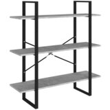 Furnova Knjižna omara betonsko siva 100x30x105 cm iverna plošča, (21932754) | Shoptok.si