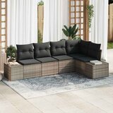  Sjedeća garnitura za vrt 5 kom. Siva poliratan 264 x 154 x 69 cm | shoptok.hr