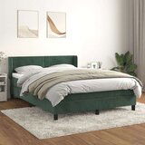 vidaXL Box spring postelja z vzmetnico temno zelena 140x200 cm žamet, (20894326) | Shoptok.si