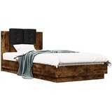  Okvir kreveta s uzglavljem Dimljeni hrast 80 x 200 cm | shoptok.hr