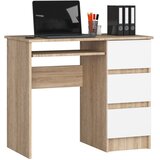 AKORD A-6 Računalniška Miza, Desna Izvedba, Hrast Sonoma/Bela, (5000332898) | Shoptok.si