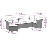  7-dijelni set vrtnih sofa od poliratana s jastucima smeđi | shoptok.hr