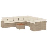 Maison Chic Seti vrtnega pohištva - Vrtna garnitura - Vrtni pohištvo set 11-delna z blazinami bež poli ratan, (21810010) | Shoptok.si