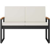  Vanjska klupa Crna i krem-bijela 107 x 61 x 80 cm poliratan | shoptok.hr