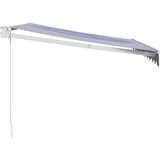 Tenda na uvlačenje plavo-bijela 3 x 2,5 m tkanina i aluminij | shoptok.hr