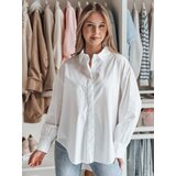 DStreet Koszula damska oversize z dłuższym tyłem BLUOSIZE biała | Shoptok.si
