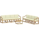 vidaXL Zunanja garnitura za sedenje z blazino 9 pcs Bela in krem, (5000281199) | Shoptok.si